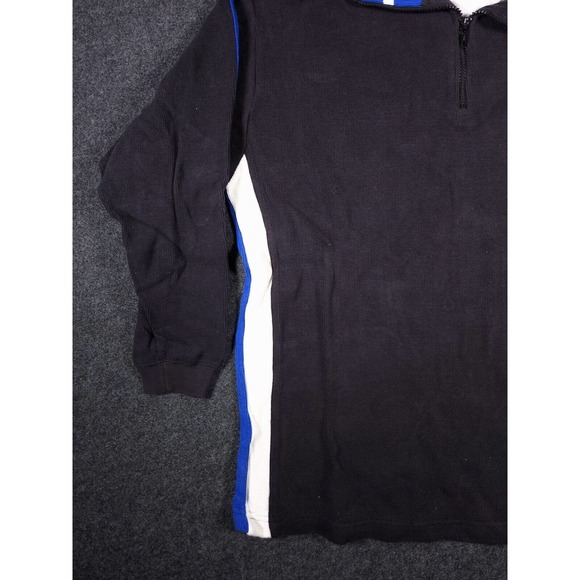 John Ashford Shirt Mens Medium 1/4 Zip Black Long Sleeve Pullover Turtleneck Y2K - Picture 5 of 12